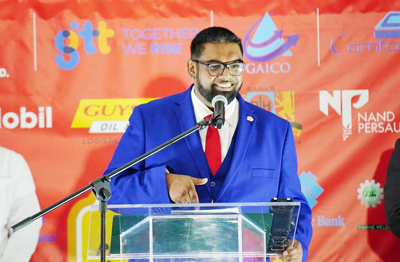 President, Dr Irfaan Ali delivering the keynote speech at the Guyana Manufacturing and Services Association’s (GMSA) 26th Annual Presentation of Awards Ceremony at the Ramada Princess Hotel, Providence, East Bank Demerara