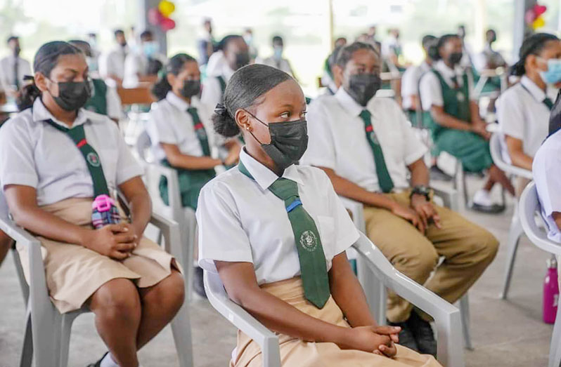 Students of the West Demerara Secondary School (Ministry of Education photo)