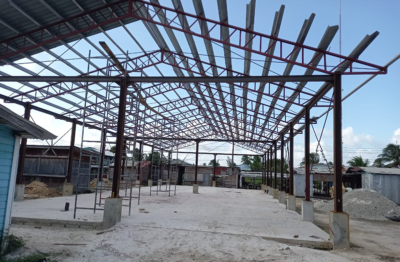 The steel-framed market shed at Charity/Urasara, Region Two