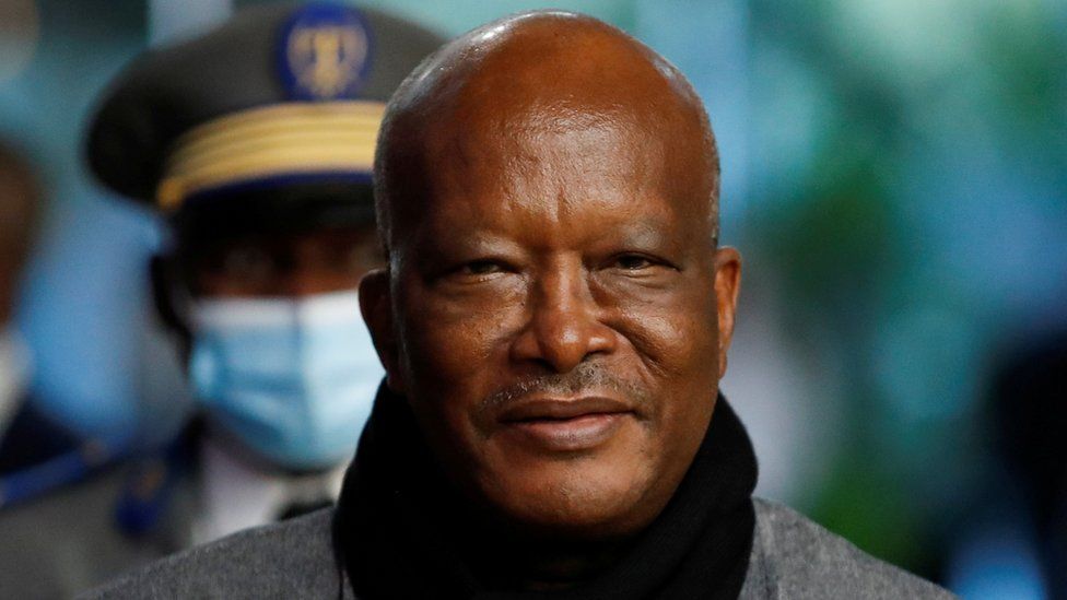 President Kaboré pictured at the Paris Peace Forum in November (Taken from BBC, credited to Reuters).