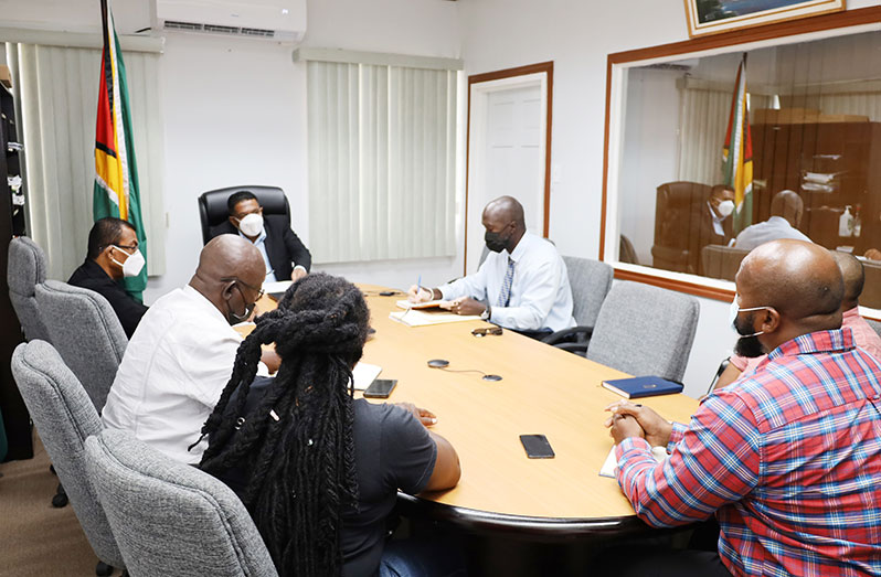 Minister Mustapha meeting with members of the Guyana Swine Producers’ Association