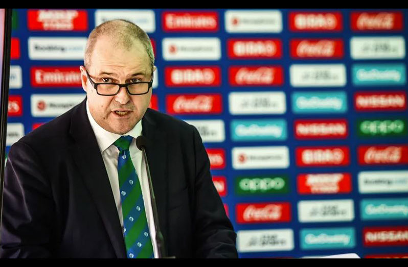 Geoff Allardice, ICC CEO, speaks during the Under-19 World Cup launch in Benoni (Getty Images)