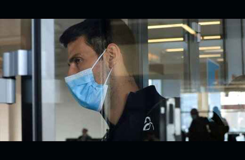 Novak Djokovic arrives back in Serbia's capital Belgrade after a flight from Dubai.