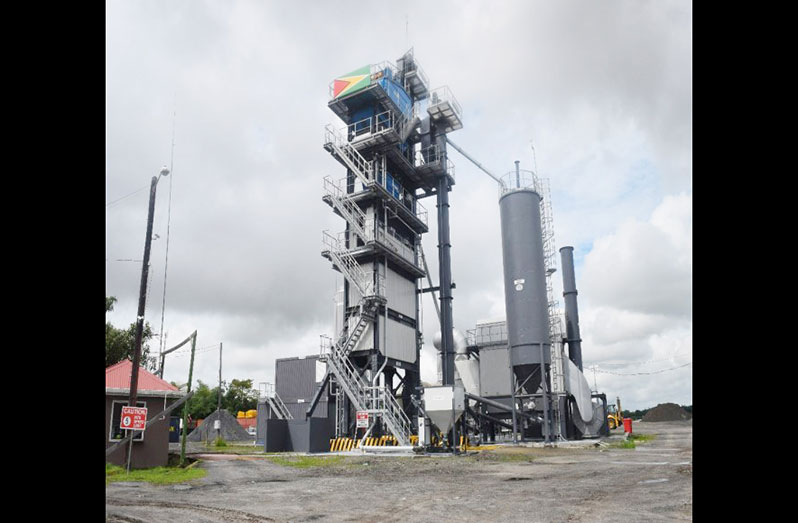The government’s asphalt plant at Garden of Eden, on the East Bank of Demerara