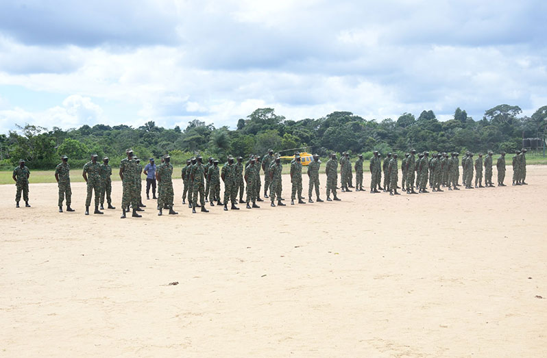 Some of the soldiers undergoing the training at Colonel John Clarke Military School, Tacama