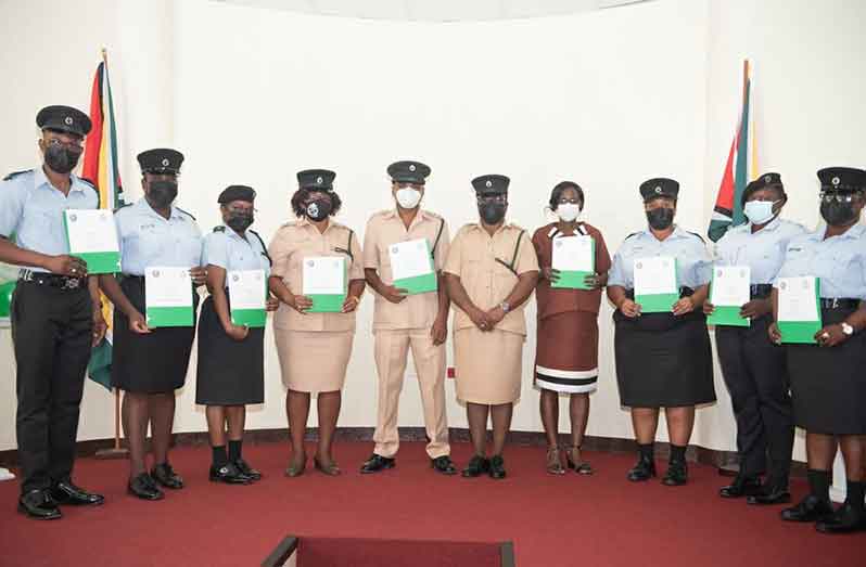 The ten officers who have successfully attained ABE-endorsed certificates in prison management