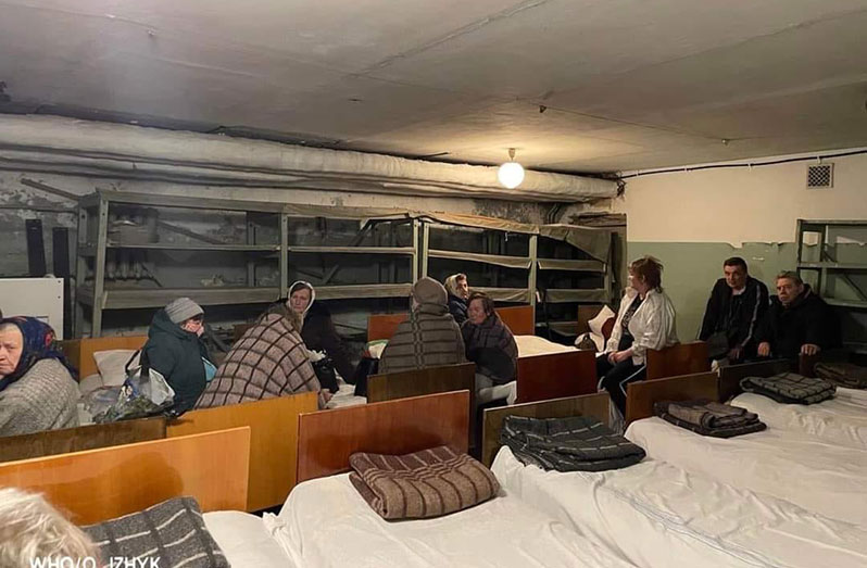 A hospital in Novovolynsk, western Ukraine, is moving their patients to an underground shelter to keep them safe following air raid sirens (Photo credit: World Health Organization)