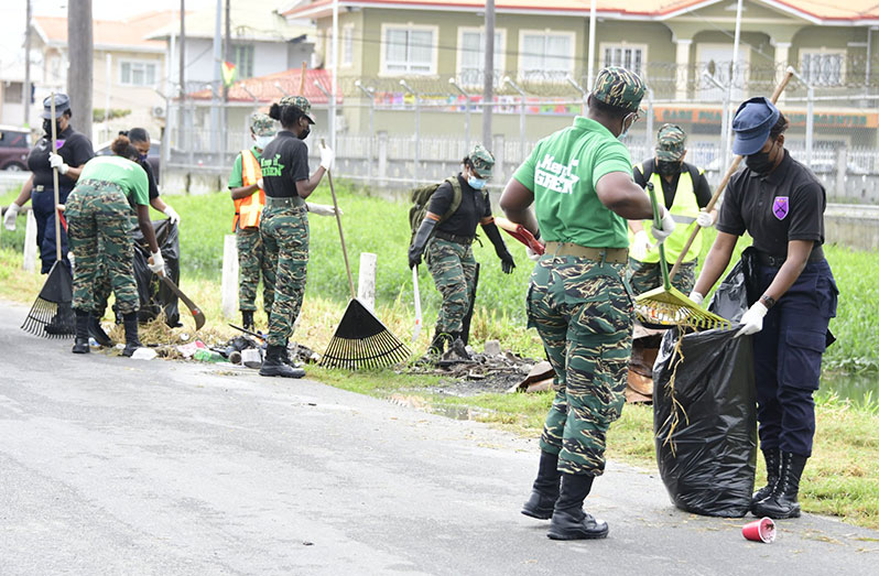 The Women’s Army Corps conducted a clean-up exercise as part of activities to commemorate the Corps’ 55th Anniversary
