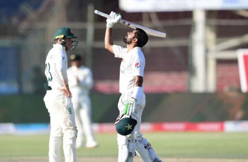 Babar Azam got to his first Test century in two years ( AFP/Getty Images)