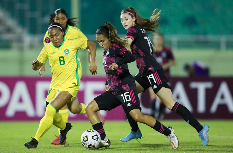 Guyana and Mexico U20 ladies battle in the Dominican Republic (Photo: CONCACAF)