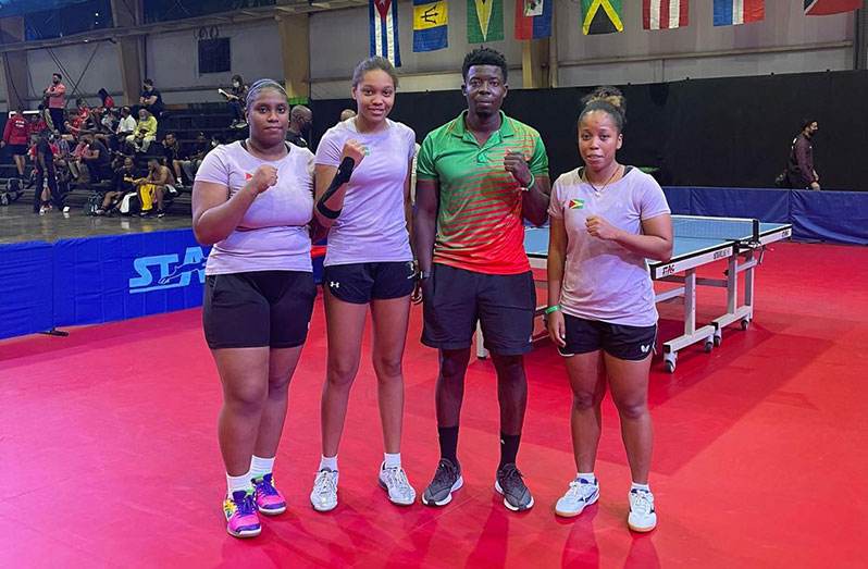 Guyana female players also finished joint third in the Team event.