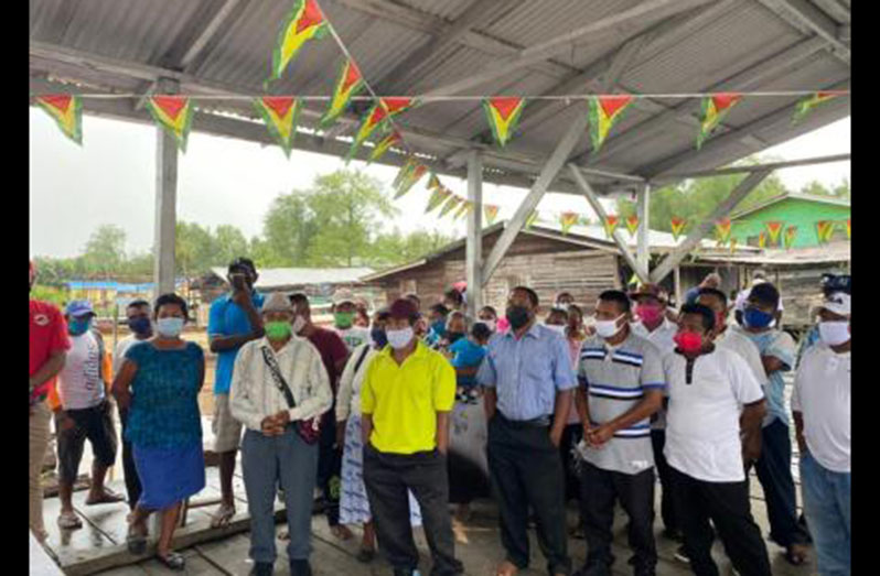 Region One residents during the meeting with Public Works Minister, Bishop Juan Edghill