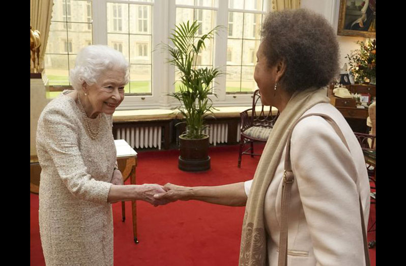 Queen Elizabeth II meets Grace Nichols at Windsor Castle (Photo credited: The Royal Family facebook page)