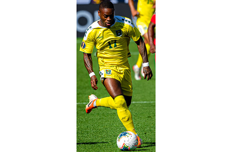 Terell Ondaan in action for Guyana during the 2019 Gold Cup