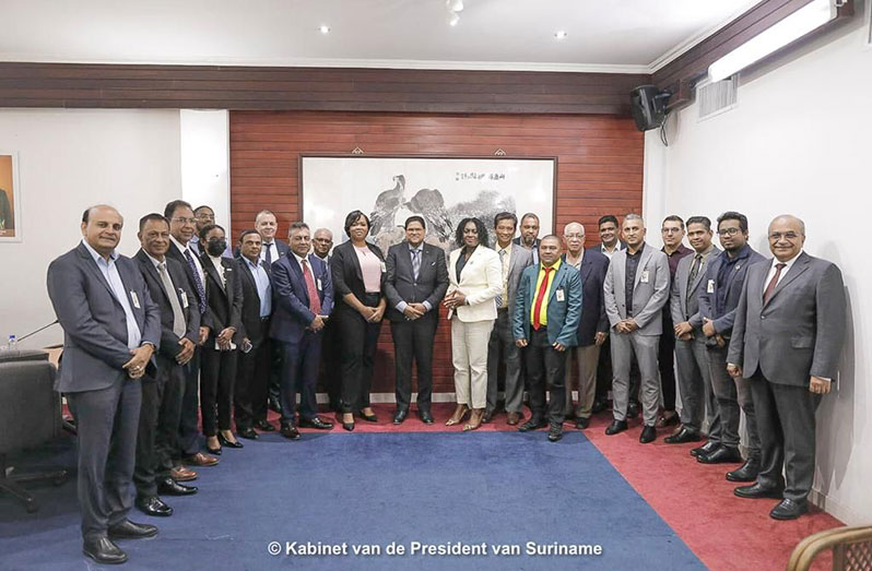 Members of the business council meet with President of Suriname, Chandrikapersad Santokhi