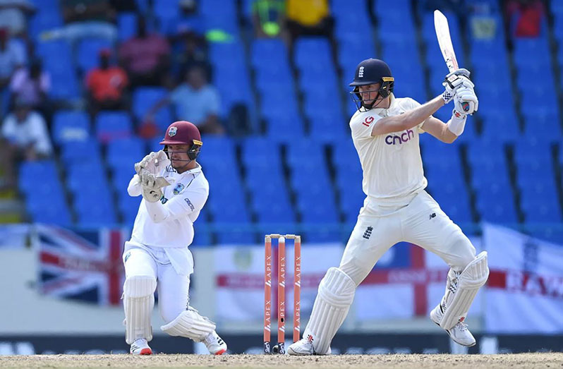 Zak Crawley helped England knock off a first-innings deficit vs West Indies, 1st Test, Antigua, 4th day, yesterday (Getty Images)
