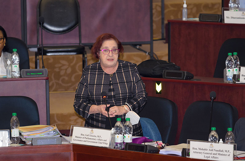 Minster of Parliamentary Affairs and Governance, Gail Teixeira