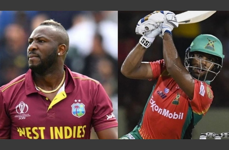 Andre Russell (left) and Nicholas Pooran
