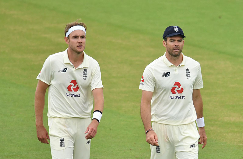 Veteran pace bowlers Stuart Broad (left) and James Anderson