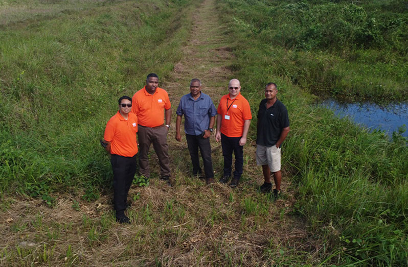 A team from SBM Offshore and Chief Executive officer of Hubu Aqua Farms, Sheik Rahman, visited the site of the grow-out ponds at Hubu