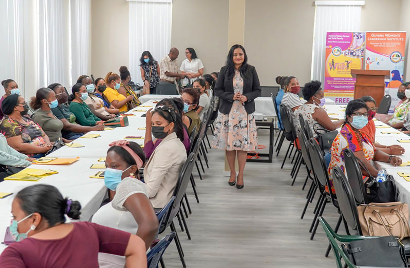 Minister of Human Services and Social Security, Dr Vindhya Persaud, at the Women's Innovation and Investment Network (WIIN) business workshop (Ministry of Human Services and Social Security photo)