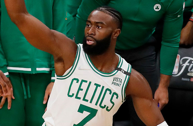 Jaylen Brown led the way for Boston Celtics with 22 points 7 rebounds 3 assists in the first half