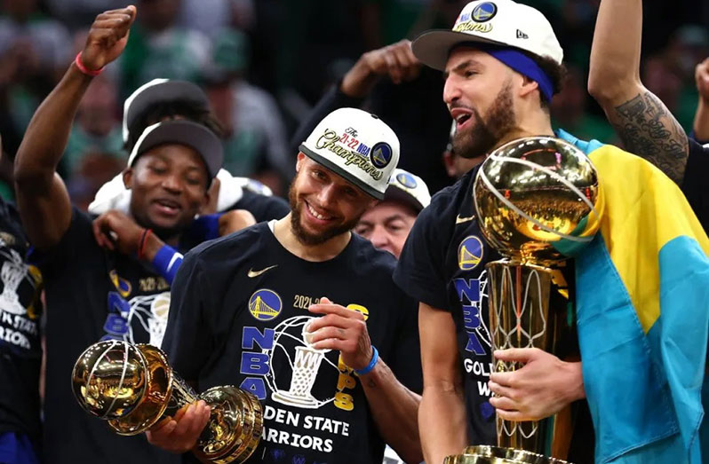 Golden State Warriors clinch fourth NBA title in eight seasons as Steph Curry wins Finals MVP for first time.
