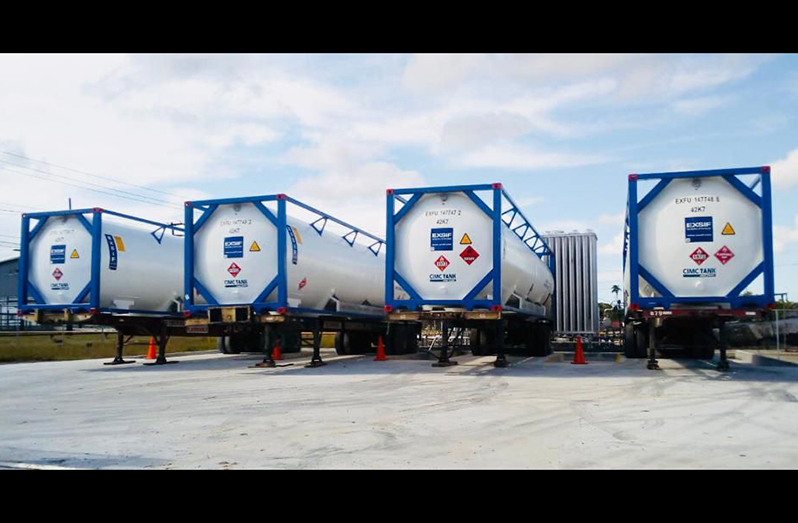 The 40’ multi-modal ISO containers holding the liquefied natural gas (LNG)
