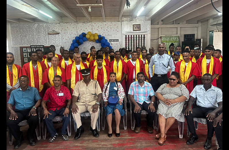 A total of 140 inmates from the Lusignan and Mazaruni prisons graduated after completing training courses