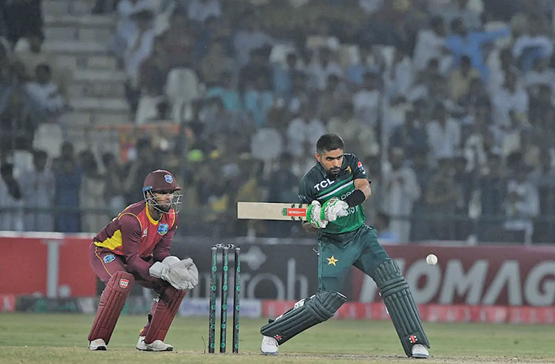 Babar Azam made excellent use of the crease against spin bowling (Jun 07, 2022, AFP/Getty Images)
