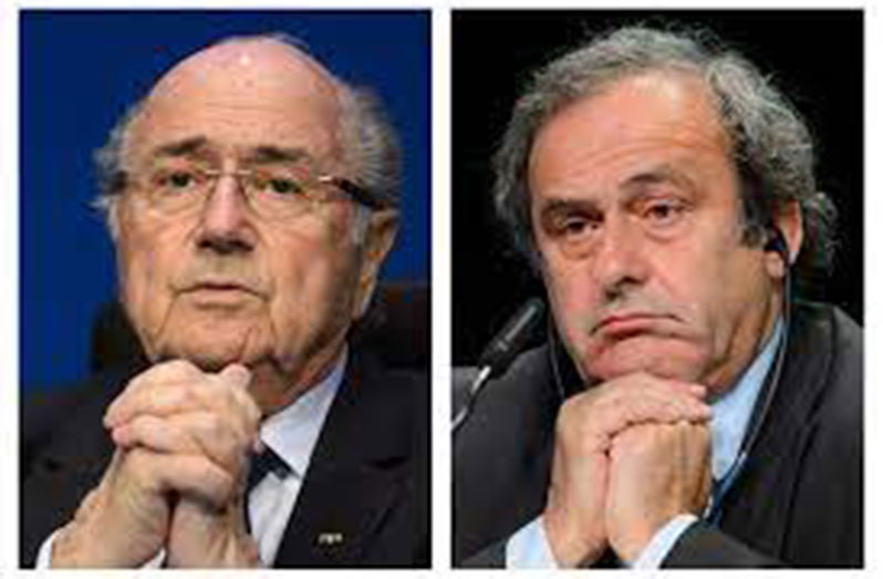 Former FIFA president Sepp Blatter (left) and ex-UEFA president Michel Platini