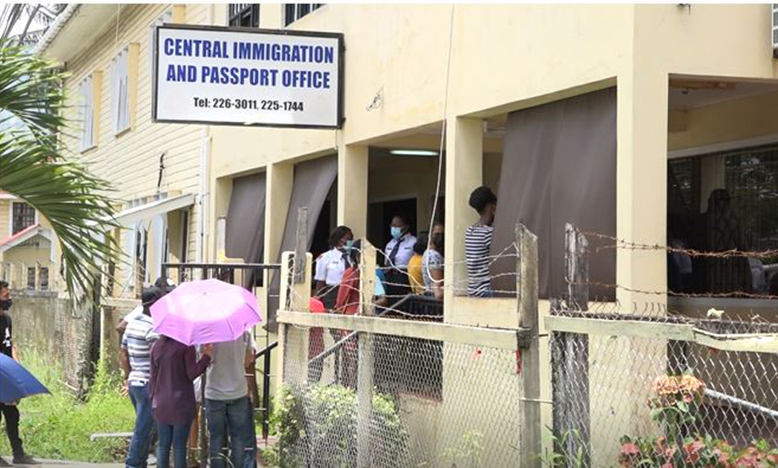 The Central Immigration and Passport Office Headquarters at Camp Street, Georgetown.