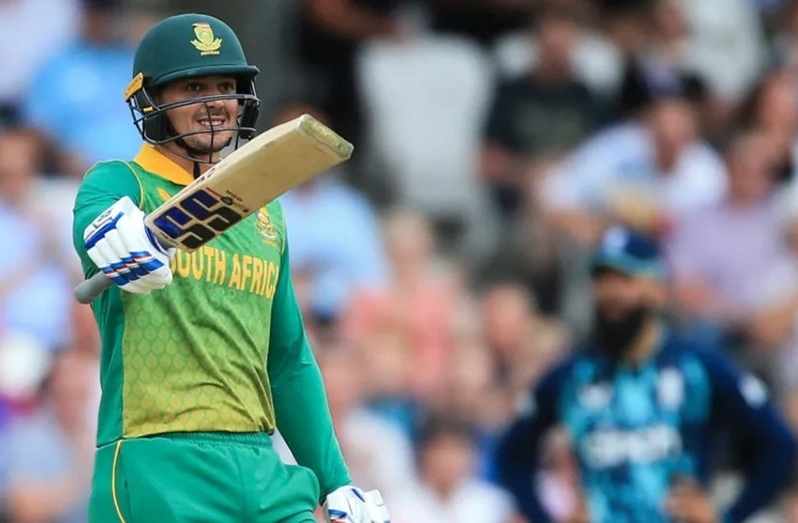 Quinton de Kock is all smiles after raising his half-century (Getty Images)