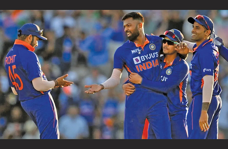 Hardik Pandya celebrates after dismissing Liam Livingstone    (Getty Images)