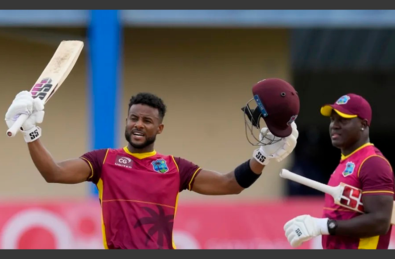 Shai Hope scored a century in his 100th ODI (Associated Press)