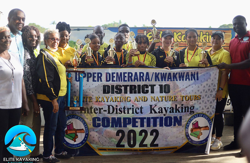 The overall winners of the Inter-District Kayaking Nationals, District 10