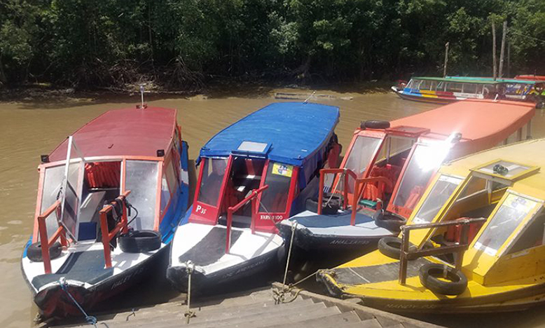 Speedboats moored at the Vreed-en-Hoop stelling (Guyana Chronicle file photo)