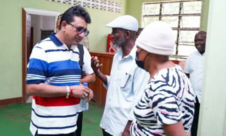 Attorney-General, Anil Nandlall interacting with residents of Golden Grove