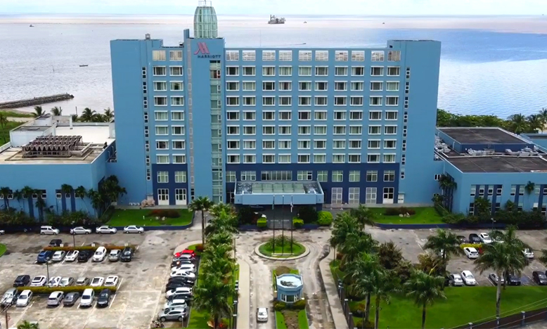 Aerial view of the Guyana Marriott Hotel at Kingston, Georgetown