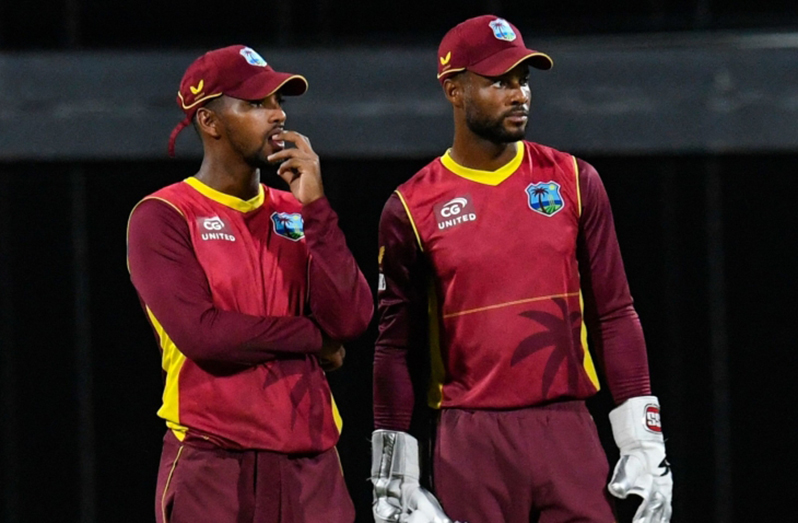 West Indies captain Nicholas Pooran(left) and vice-captain Shai Hope