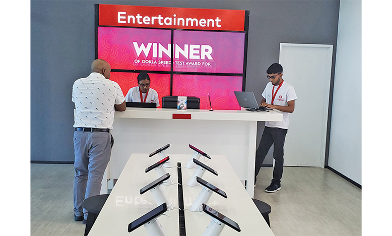 Inside the Digicel store at the Pegasus Suites and Corporate Centre
