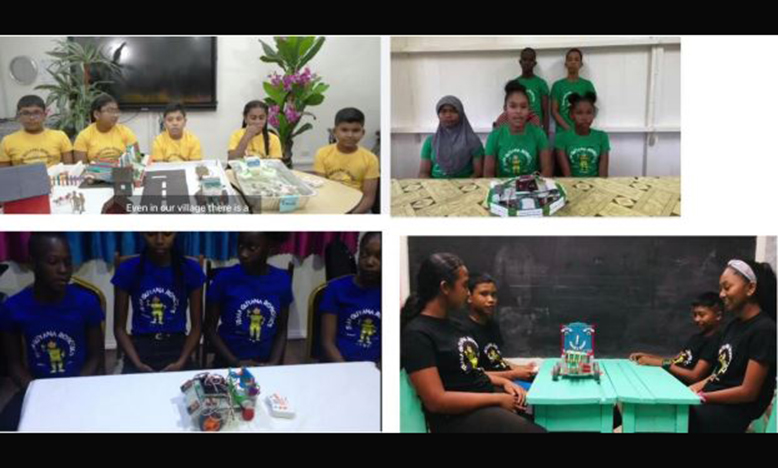 Some members of the teams that represented Guyana at the International Youth Robotics Competition