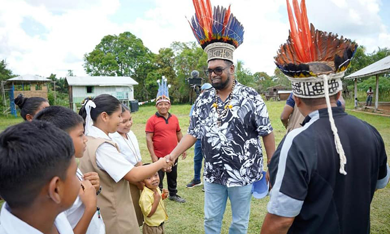 President, Dr Irfaan Ali during his recent visit to Region Nine (Office of the President photo)