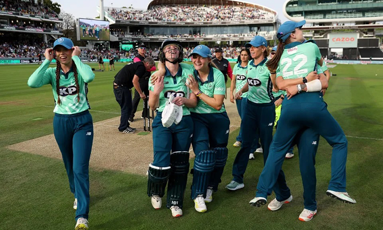 Oval Invincibles celebrate the retention of their Women's Hundred title  (Getty Images)