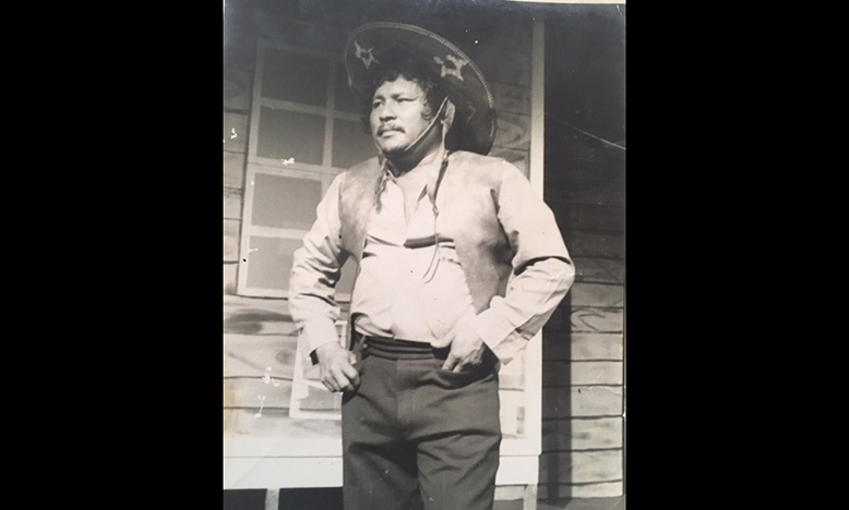 Neville Calistro aka ‘The Mighty Chief’, playing the role of Michael Lamazon 
in the play "Journey to Freedom"  (FQF photo) 