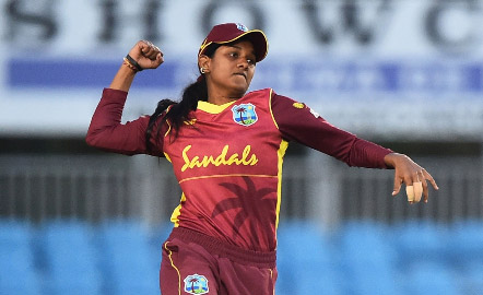 Off-spinner Karishma Ramharack. snatched three for 22