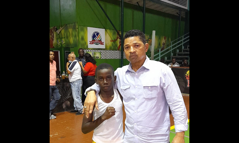 USA-based Guyanese Samuel 'Stanley' Gittens (right) and his new fighter Keyon Britton