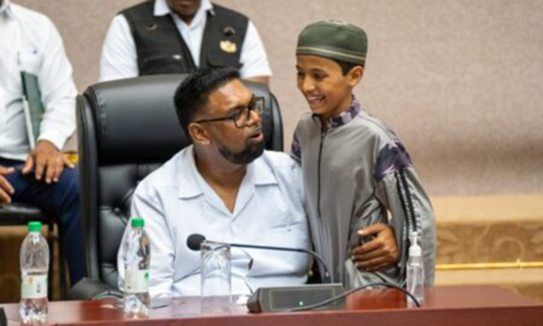 President, Dr Mohamed Irfaan Ali at the Century 21 Guyana finals of the Quran Recitation Competition