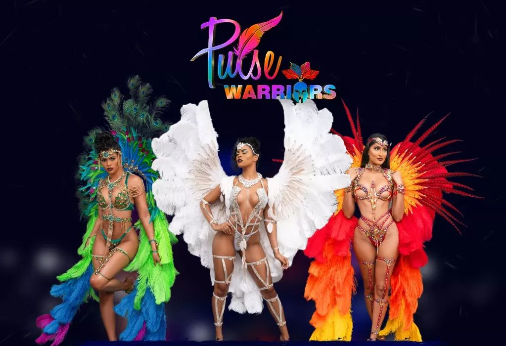 The Scarlet, Suada and Ivy themed costumes for the Pulse Warriors band (Pulse Carnival photo)