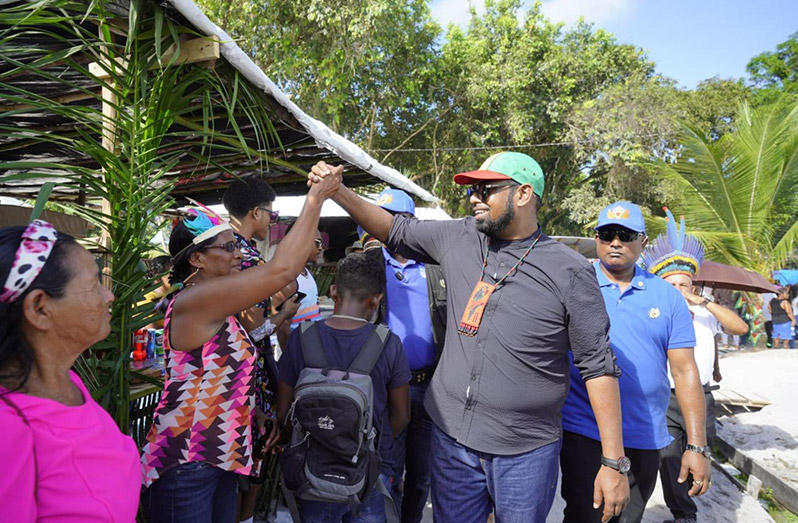 President Dr Irfaan Ali at the Mainstay/Whyaka Heritage Village celebration (Office of the President photos)